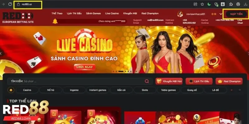 Nạp tiền Red88 Nạp tiền Red88